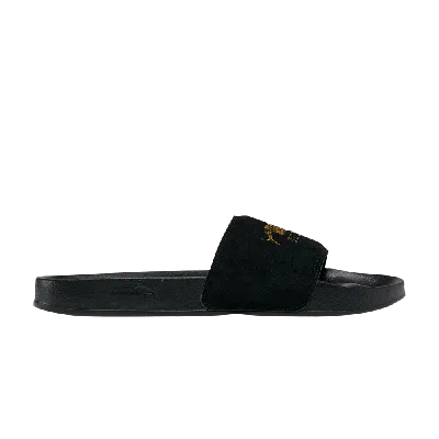 Pre-owned Puma Leadcat Suede Slide 'black Team Gold'