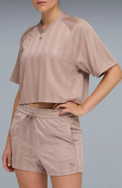 Puma League Jersey Crop Top In Pink