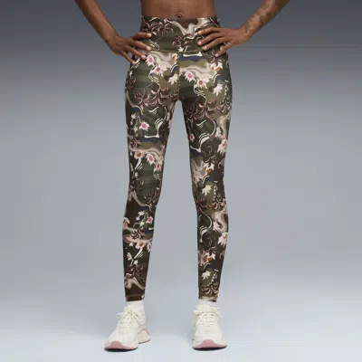 Puma League Women's High Waisted, 7/8 Training Tight In Green