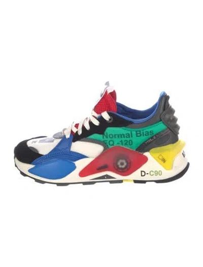 Pre-owned Puma Leather Printed Sneakers In Multi