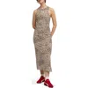 Puma Leo Leopard Print Stretch Cotton Tank Dress In Multi