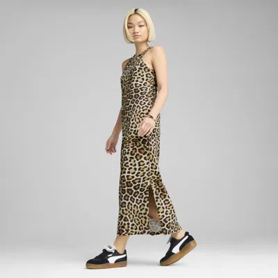 Puma Leo Luxe Women's Slim All-over Print Dress In White
