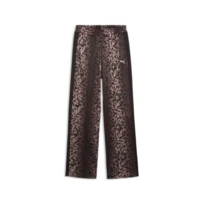 Puma Leopard Luxe Women's T7 Track Pants In Black
