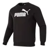 Puma Letter Print Fleece Pullover Sweatshirt 'black White'