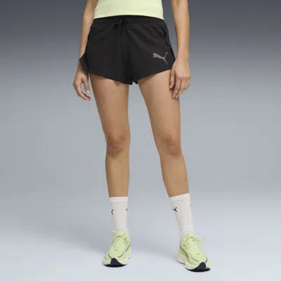 Puma Lightspeed Ultraweave Women's 2" Lightweight Running Split Shorts In Black