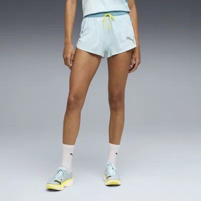 Puma Lightspeed Ultraweave Women's 2" Lightweight Running Split Shorts In Blue