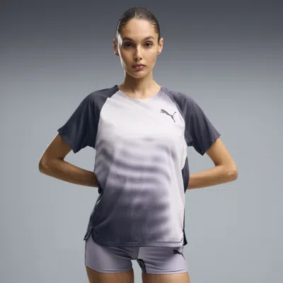 Puma Lightspeed Women's Graphic Running T-shirt In Gray