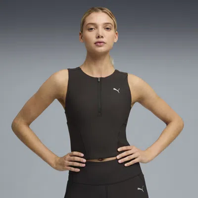 Puma Lightstride Women's Cropped Running Tank Top Shoes In Black