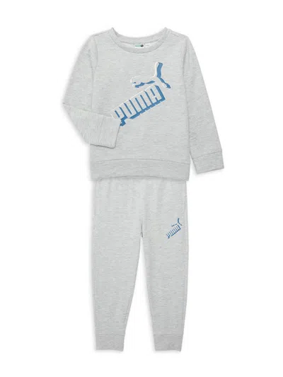 Puma Kids' Little Boy's 2-piece Sweatshirt & Joggers Set In Grey