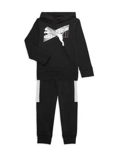 Puma Babies' Little Boy's Fleece Hoodie & Joggers Set In Black