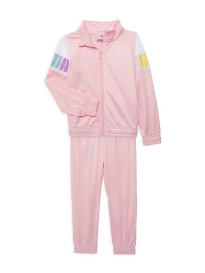 Puma Babies' Little Girl's 2-piece Logo Jacket & Joggers Set In Light Pink
