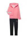 Puma Babies' Little Girl's 3-piece Hoodie, Tee & Leggings Set In Bright Pink