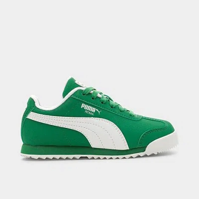 Puma Little Kids' Roma Reversed Casual Shoes In Green
