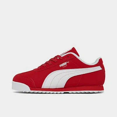 Puma Little Kids' Roma Fairgrounds Casual Shoes In For All Time Red/ White