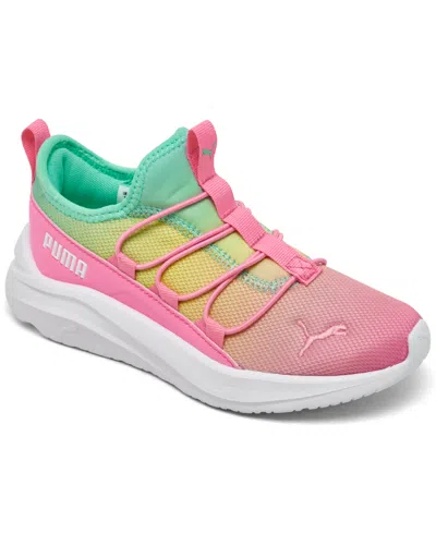 Puma Little Kids Soft Ride One4all Slip-on Fade Casual Sneakers From Finish Line In Pink