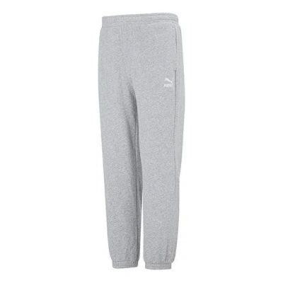 Puma Logo Classics Pants 'grey' In Gray