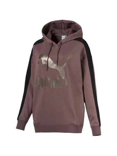 Puma Logo-detail Hoodie In Brown