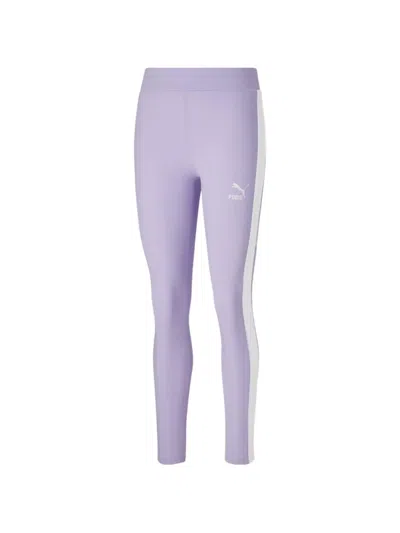 Puma Logo-detail Leggings In Purple