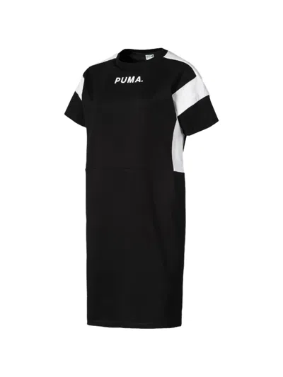 Puma Logo-detail Midi Dress In Black