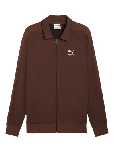 Puma Logo-detail Track Jacket In Brown