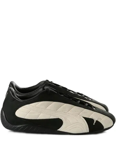 Puma Logo-embroidered Sneakers In Black