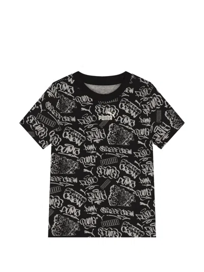 Puma Kids' Logo-graphic Crew-neck T-shirt In Multi