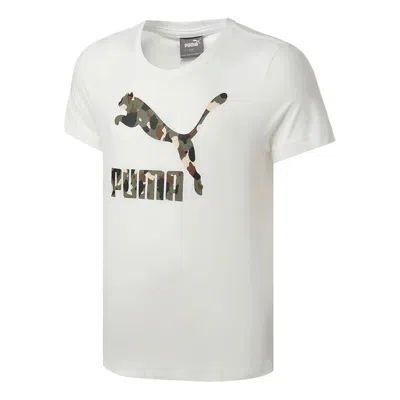 Puma Logo Graphic T-shirt 'white Green Black'