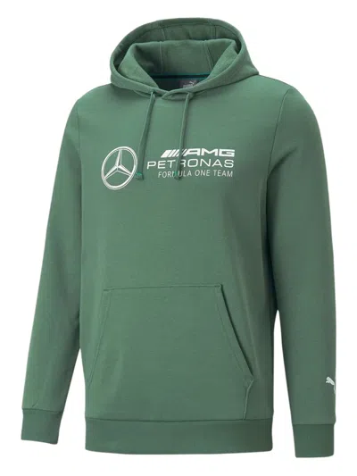 Puma Logo Hooded T-shirt In Green
