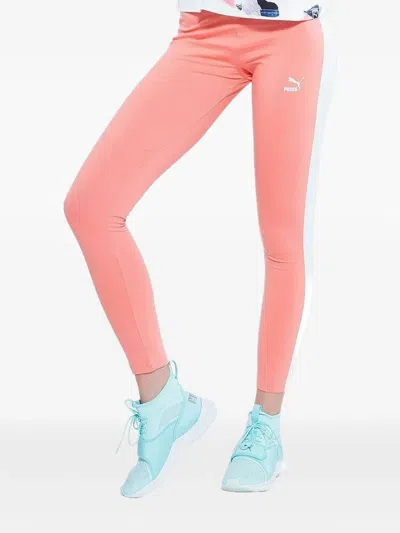 Puma Logo Panel Leggings In Pink