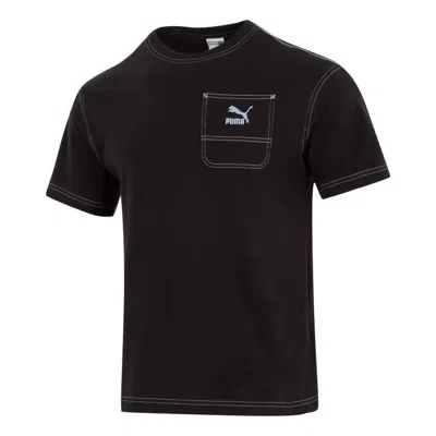 Puma Logo Pocket T-shirt 'black'