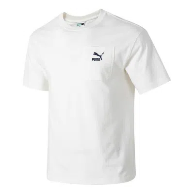 Puma Logo Pocket T-shirt 'white'