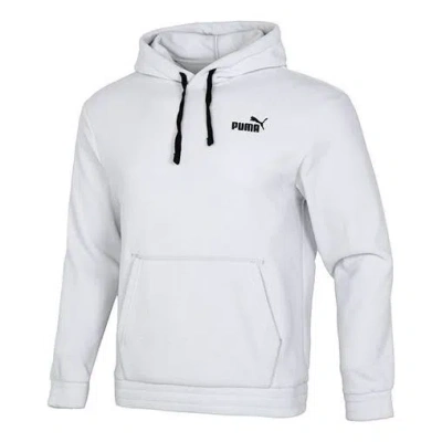 Puma Logo Polar Fleece Hoodie 'grey' In Gray
