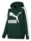 Puma Logo-print Hoodie In Green