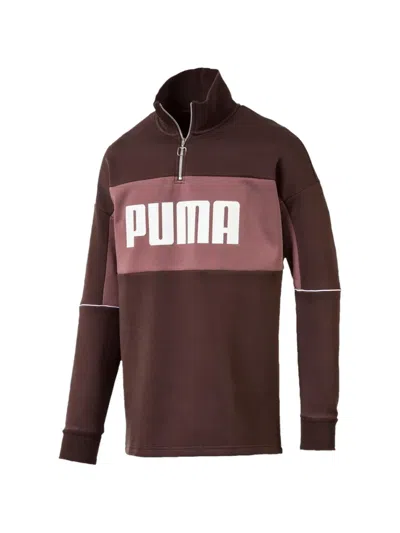 Puma Logo-print Sweatshirt In Brown
