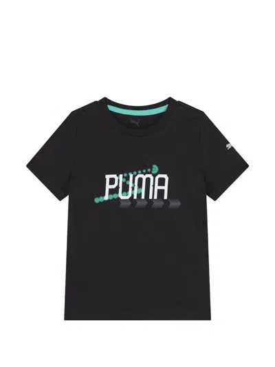 Puma Kids' Logo Print T-shirt In Black