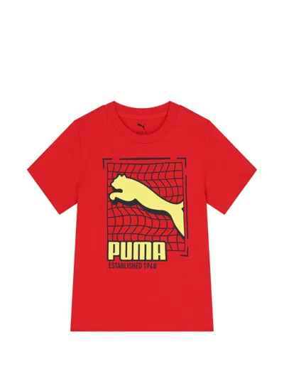 Puma Kids' Logo-print T-shirt In Red