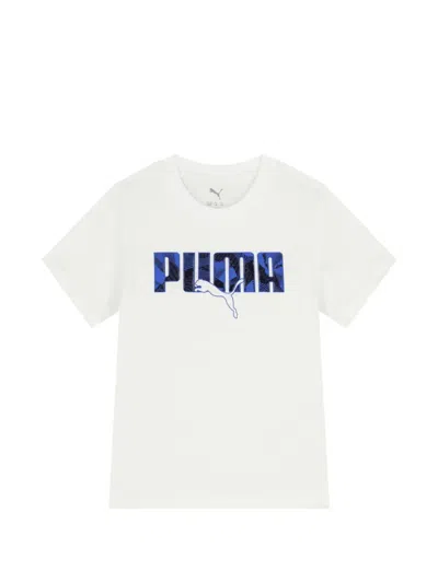 Puma Kids' Logo-print T-shirt In White