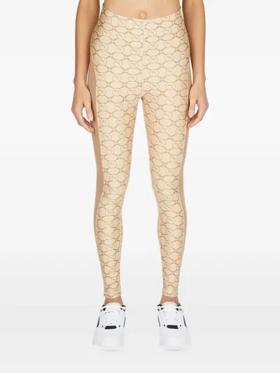 Puma Logo-print Tights In Neutral