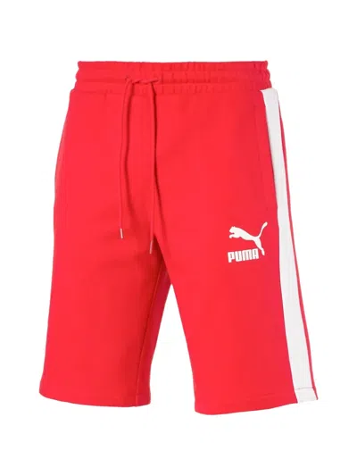 Puma Logo-print Track Shorts In Red