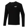 Puma Logo Print Training Sports Breathable Round Neck Long Sleeve T Shirt Men S Black In Black