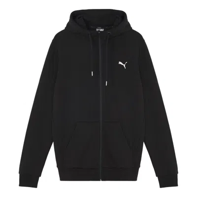 PUMA PUMA LOGO PRINTED HOODED JACKET BLACK