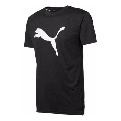 Puma Logo Printed Short Sleeve Tee Black