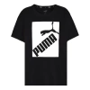 Puma Logo Printed Short Sleeve Tee Black In Black