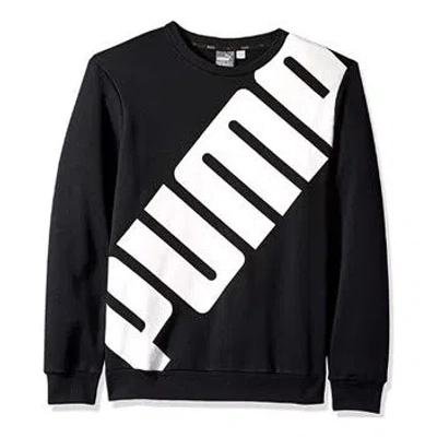 Puma Logo Printed Sports Pullover Fleece Black