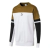 Puma Logo Printing Colorblock Round Neck White In Brown