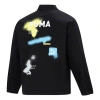 Puma Logo Printing Loose Woven Lapel Jacket Black