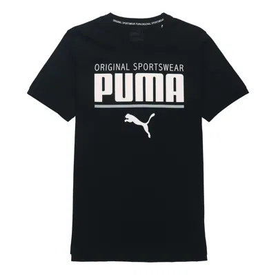 Puma Logo Printing Round Neck Sports Short Sleeve Black