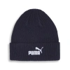 Puma Logo Ribbed Cuff Beanie Hat In Navy