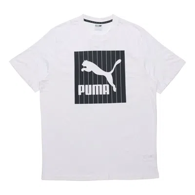 Puma Logo Round Neck Short Sleeve White
