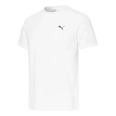 Puma Logo Round Neck Sports Short Sleeve White